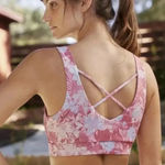 Anthropologie  Daily Practice Pink Scalloped Floral Print Athletic Sports Bra M Photo 2