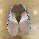 Bernardo  Beatriz Woven Slide‎ Sandals Square Toe Block Heel Beige Blue Size 10 Photo 7