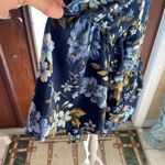 Time & Tru Bell sleeve blue & yellow top Photo 4