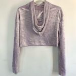 Urban Outfitters OU Out From Under Velvet Cropped Hoodie Sweatshirt Photo 2