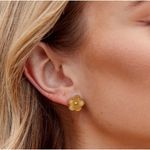 Boutique NEW Floral Etched Stud Earrings PVD Gold Plated 316L Statement Jewelry, 14.7 Photo 6