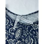 Leo & Nicole Womens Long Sleeve Top Paisley Print Blue Cream Size L Photo 5