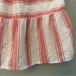 Loft  red white striped shimmer tiered peplum babydoll tank top size medium Photo 7