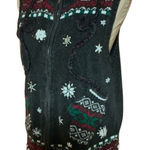 Vtg Y2K unique mitten pockets holiday sweater vest Size M Photo 0