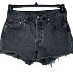 Levi's Levi’s 501 SZ W27 Jean Shorts Button-Fly Mid-Rise Frayed Hems Pockets Black Wash Photo 0