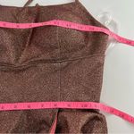 Madison James  metallic lace up back slit front gown sz 0 Photo 4