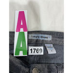 Woman’s Luxury Blues Sun Metal Embelished Stretch Shiny Straight Leg Jeans 9 Blue Size undefined Photo 3