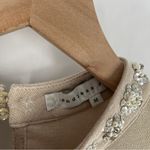 Endless Rose  Metallic Gold‎ Stretch Jersey Liquid Knit Embellished Neck Top M Photo 3