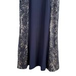 R & M Richards Navy Sequin and Lace Sleeveless Formal Evening Gown Maxi Dress, 4P Photo 4