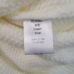 Cream Mock Neck Knit Sweater Small Pullover Long Sleeve Casual White Photo 2