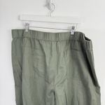 Talbots  Cotton Linen Olive Green Pull On Wide Leg Crop Pants Womens Plus 2x Photo 5