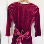 EXPRESS NWT  red velour dressy festival blouse Photo 4