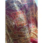 LIBERTY OF LONDON Scarf Geometric Paisley Silk Square Vintage Red Pink Gold Photo 11