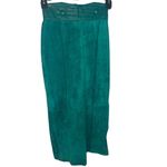 Cayenne Leather Suede Leather Midi Straight Skirt SZ 3/4 Lined Teal Green VTG Blue Photo 2