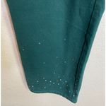 Quacker Factory  Womens 1X Short Green Embellished Denim Jeans‎ Pockets Stretch Photo 3