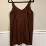 Gap Brown Eyelet scalloped hem mini dress M Photo 7