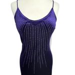 Jump  90s Y2K Maxi Dress 5-6 Purple Velvet Beaded Strappy Evening Gown Whimsygoth Photo 2