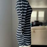 Ingrid And Isabel Black and White Striped Women's  Maternity Top Photo 4