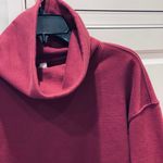 Athleta  Oversized Sweatshirt Funnel Red Burgundy Neck M Photo 7