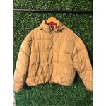 Urban Outfitters  Cropped Tan Puffer Jacket Sz Large Photo 1