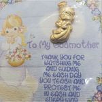 NWT Precious Moments Godmother Gold Tone Angel Pin Gold Photo 1