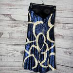 Badgley Mischka  Strapless Sequin Silk Cocktail Dress Size 2 Photo 2