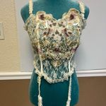 Victoria's Secret Vintage Rare Gold Label 1990s Ivory Hand-Beaded Lace Corset Bustier Photo 2