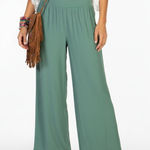 Wonderly  High Rise Wide Leg Pants Womens M Sage Green Flowy Boho Hippie Coastal Photo 0