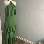 Elegant Green Tiered Maxi Dress Size L Photo 8
