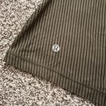 Lululemon army green sheer striped tank top Photo 4