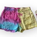 Levi's Vintage: ® ★ Red Tab 501’s® ★ Ripped Tie Dye Cut Off Festival Denim Shorts Photo 1