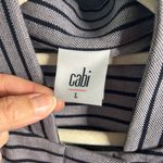 CAbi Grey and Navy Blue Striped Blazer | Size Large Photo 2