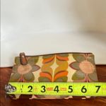 Fossil Cream and Green Cosmetic Bag Retro Floral Design Photo 4