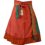 Wevez Clothing Wrap Skirt Silk Blend Reversible One Size Boho Lagen Look NWT Photo 0