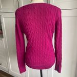 st. john's bay  Women's Pink Cable Knit Pullover Crew Neck Sweater Size M Photo 1