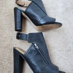 Splendid  Women's 8 M Shoes Black Leather Open Toe Slingback Heels Sandals Photo 0