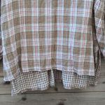 Mustard Seed  Tan and Cream Gingham Plaid Blouse Size S Photo 2