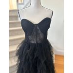 Faeriesty Black Sheer Sweetheart Corset Tiered Ruffle Slit Gown Size 4X Photo 2