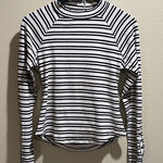 Free People  Black and White Striped Long Sleeve shirt | Size Large Photo 0