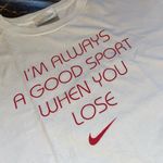 Nike White Tee with Red Slogan Photo 1