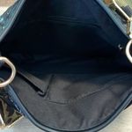 Womens Animal Print Strap Shiny Nylon‎ Puffer Crossbody Bag Black Medium Photo 3