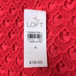 Loft NWT  Women’s Linen Blend Lace Front Pleated Red A-Line Tank Dress Photo 6
