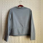 Nike Women’s Funnel Neck Fleece Ribbed Cropped Sweater Sz L Grey Photo 1