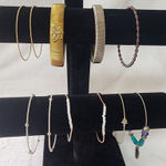 J367 Bulk Bundle of 11 Slinky Metal Bracelets Gold Photo 0