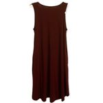 Zenana Premium Burgundy Scoop Neck Sleeveless Mini Dress with Pockets Size Small Photo 1