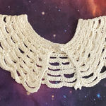 Vintage Womens Neck Choker Collar White Crochet Crocheted Faux Pearl Button Photo 0