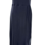 Sleeveless Black Midi Dress Size Small Minimalist‎ Scoop Neck Slit Front Stretch Photo 0