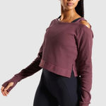 Gymshark  Studio Sweater Berry Red Long Sleeve Crop Womens Size M Medium Photo 0