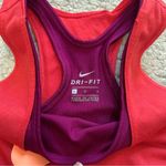 Nike Orange Racerback Tank Built In Purple Bra Women Large Athletic Exercise Photo 3