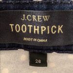 J.Crew  Blue Toothpick White polka dot skinny blue jeans 26 pants RARE HTF Photo 4